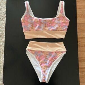 Lain Snow Tiare Hawaii collab floral Bikini bathing suit retro swimsuit